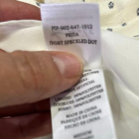 Rails Frida Speckled Dot High-Low Midi Slip Dress, Womens M, White/Black Ruffles - Picture 13 of 16